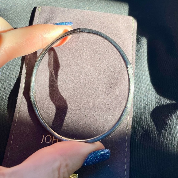 John Hardy Bamboo Black Rhodium Estate Sterling Silver Bangle Bracelet in Bag OS - Picture 2 of 16